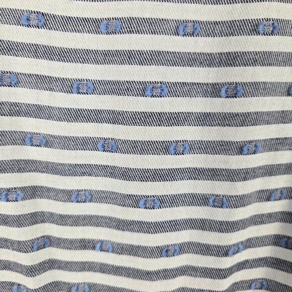 Veronica Beard Size 0 Kai Swiss Dot Striped Dress Long Sleeve Ruched Ruffle - Picture 12 of 16